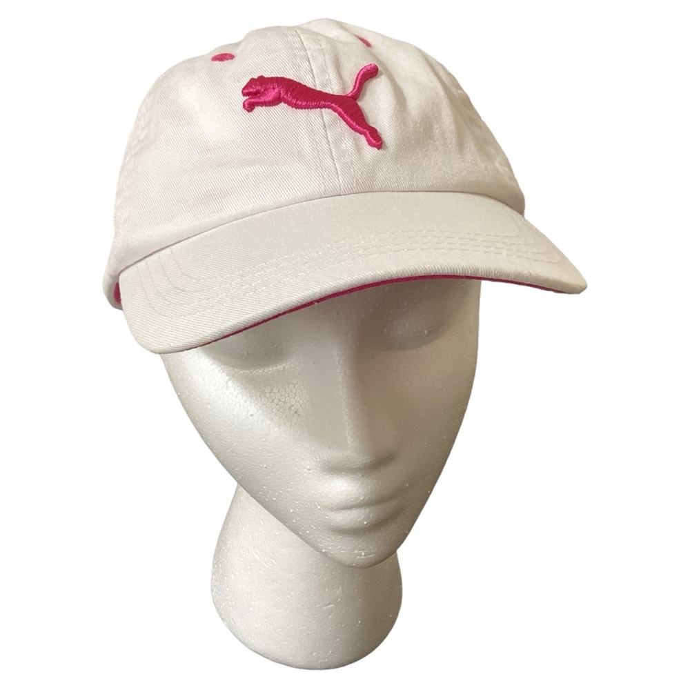 Puma White & Pink Youth Adjustable SnapBack Baseball Cap One Size Hat